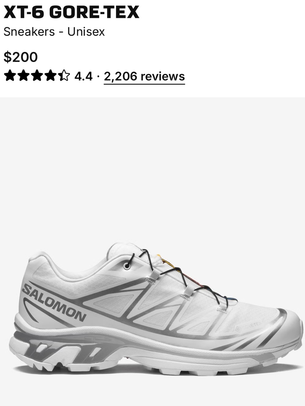 Salomon XT-6 GORE-TEX White Trail Sneakers